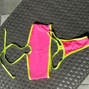 Neon tube top bikini